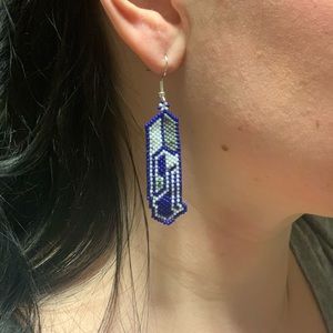 Seahawks beaded earrings